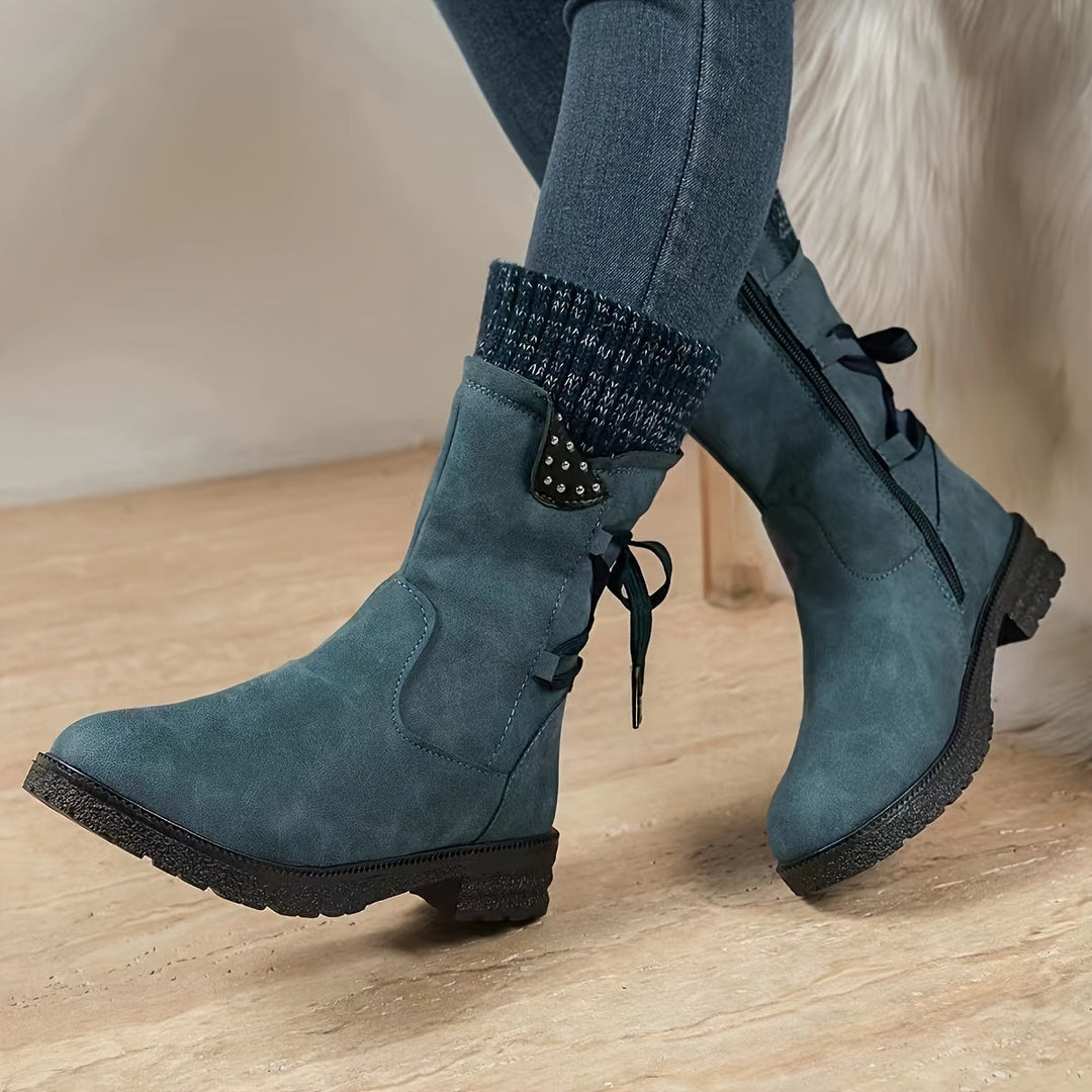Willemjn - Bottines à Lacets Avec Revers Tricotés