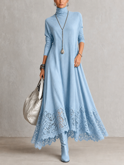 Albria - Robe Longue à Manches Longues Style Vintage