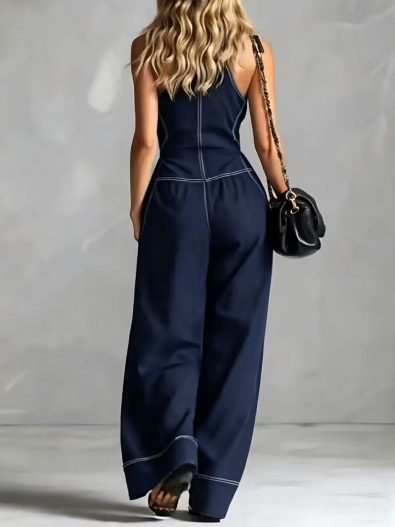 Bryana - Combinaison à Rayures en Patchwork