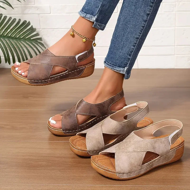 Clarisa - Sandales À Talons Compensés Et Lanières Croisées