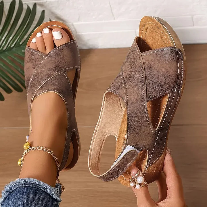 Clarisa - Sandales À Talons Compensés Et Lanières Croisées