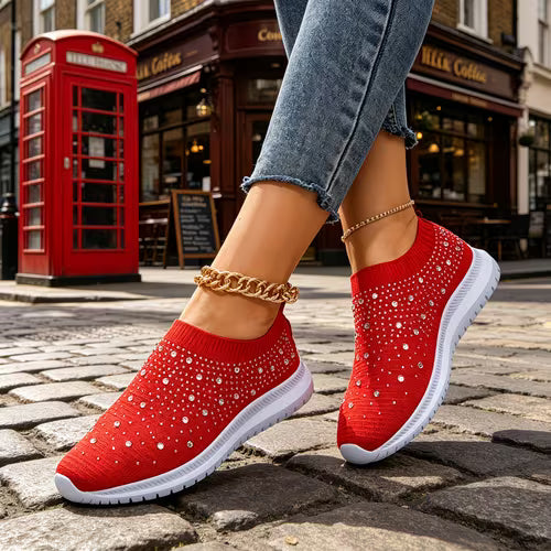 Elizaa - Baskets Confortables Ornées De Strass