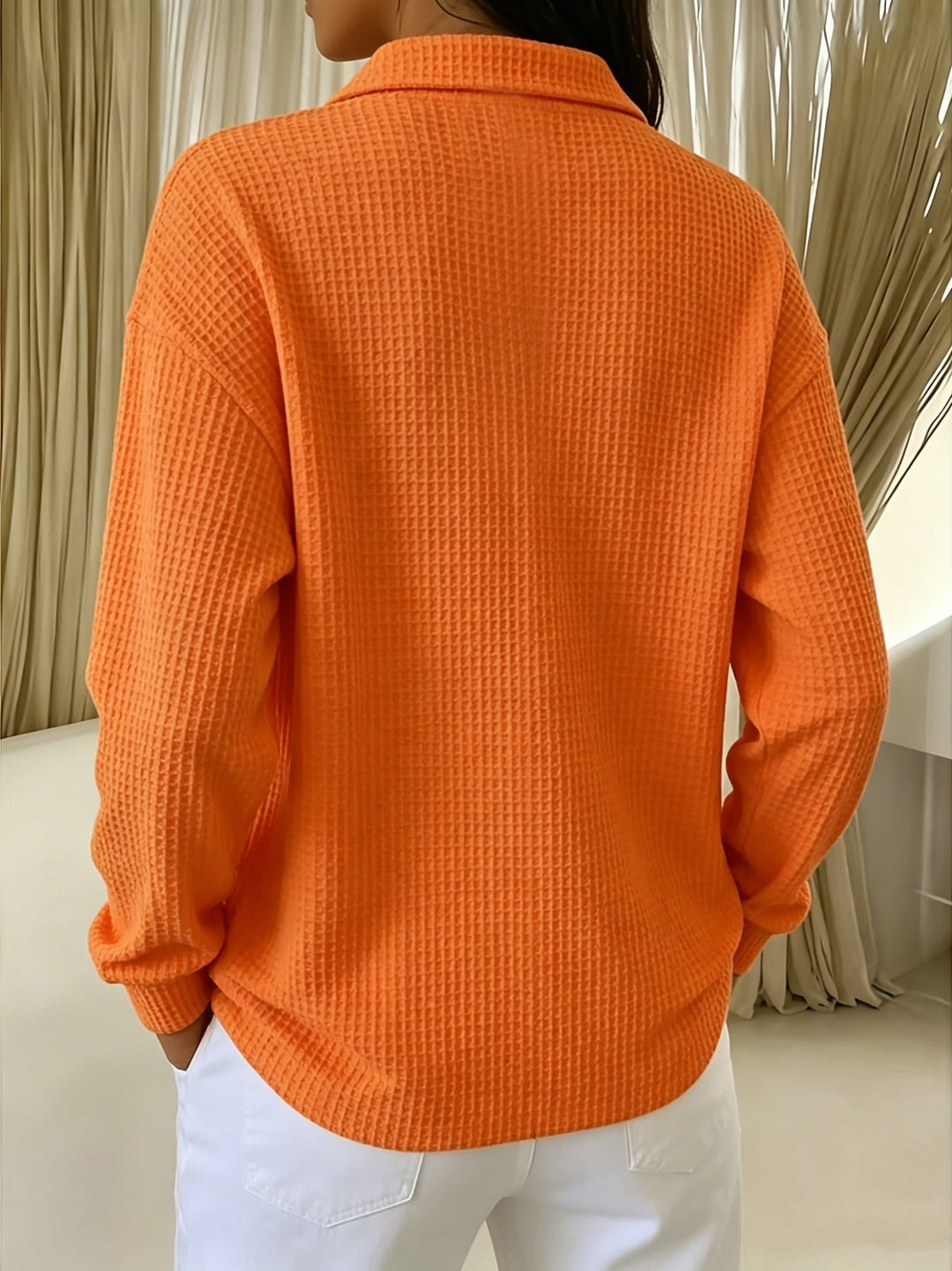 Nastya - Chemise Élégante À Col Polo Et Motif Gaufré
