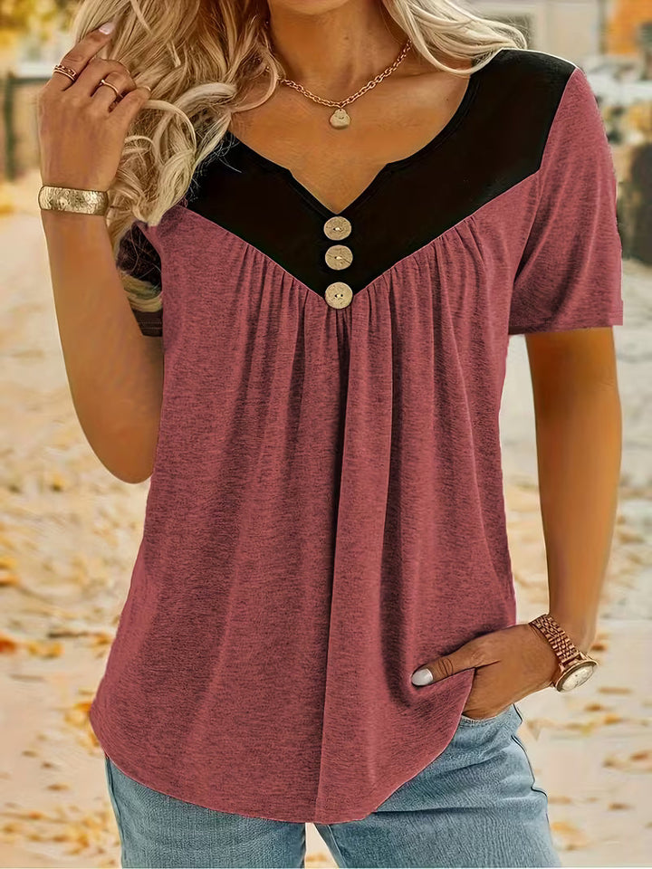 Kaielle - T-shirt À Manches Courtes Avec Bouton