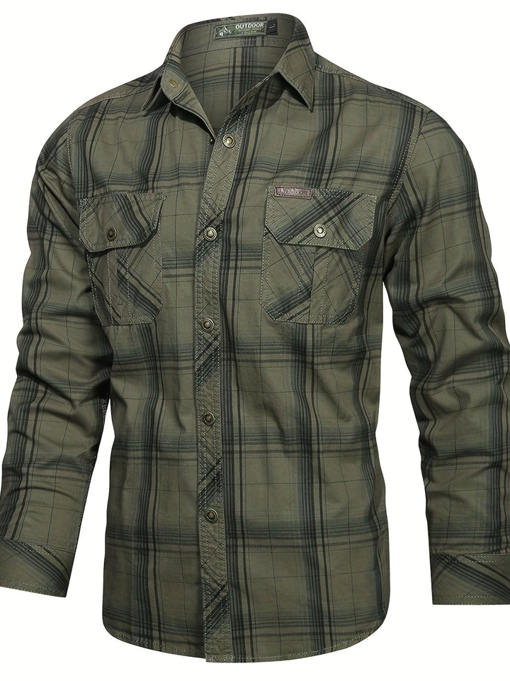 Thimos - Chemise à Manches Longues à Carreaux Avec Plusieurs Poches