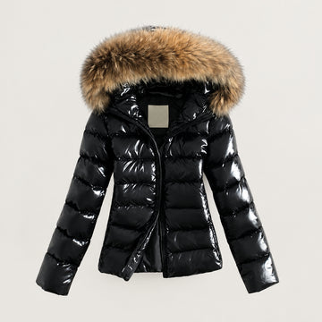 Eustolia - Doudoune Imperméable Avec Capuche en Fourrure
