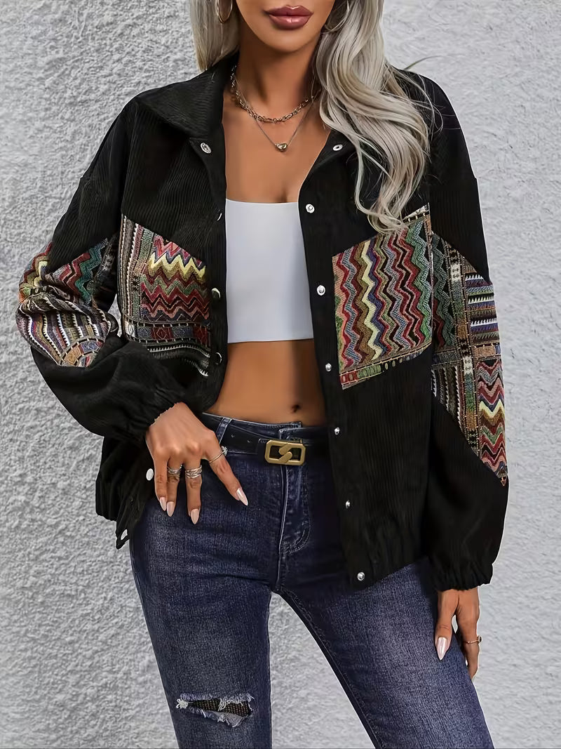 Denyque - Veste Avec Patchwork Géométrique Multicolore et Revers