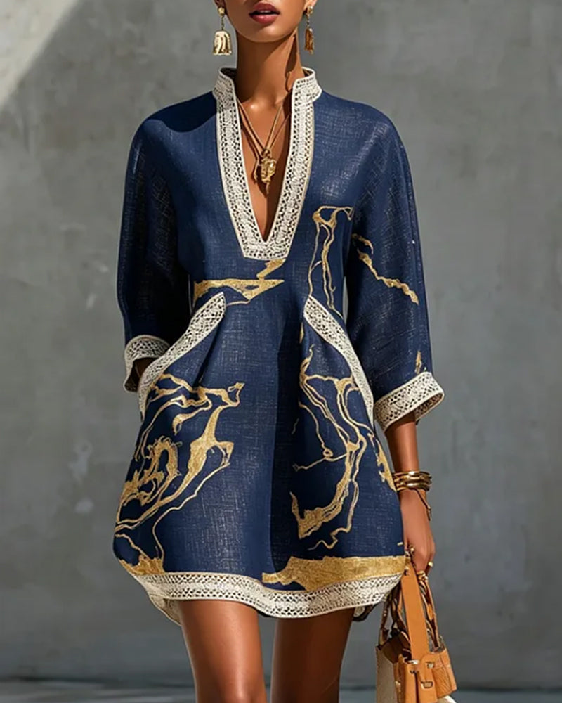 Soeun - Robe À Col Montant et Manches Semi-ajourées