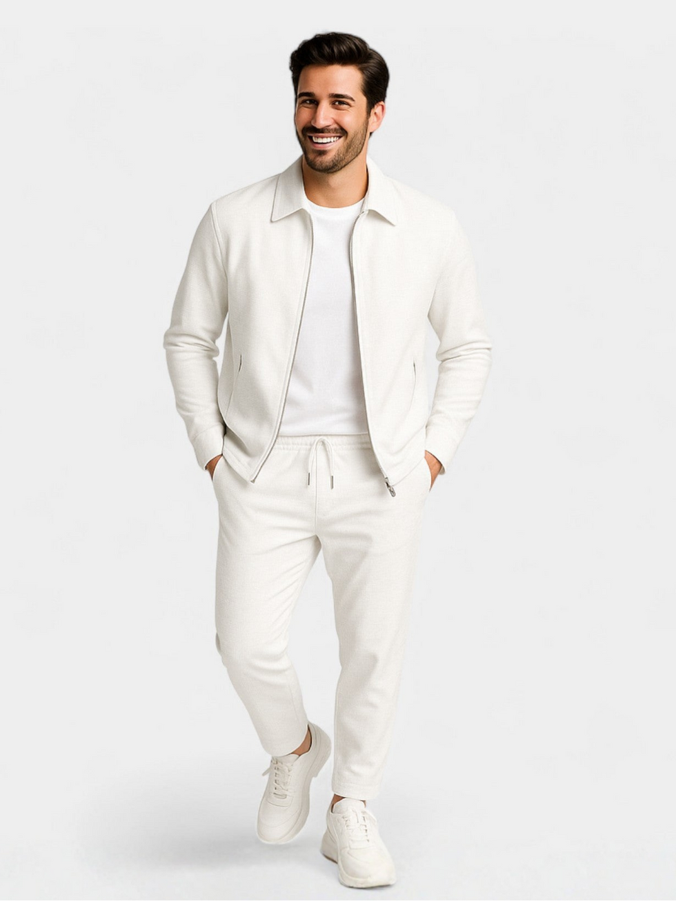 Tobiana - Ensemble Composé D'une Veste Texturée À Fermeture Éclair Et D'un Pantalon À Cordon De Serrage
