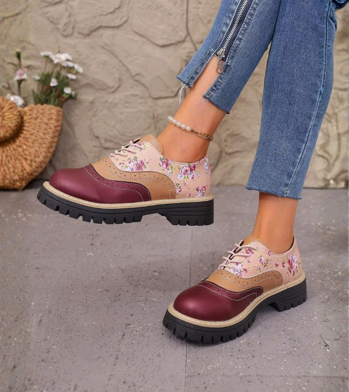 Kiela - Chaussures Oxford À Motif Floral Et Semelle À Crampons Épais