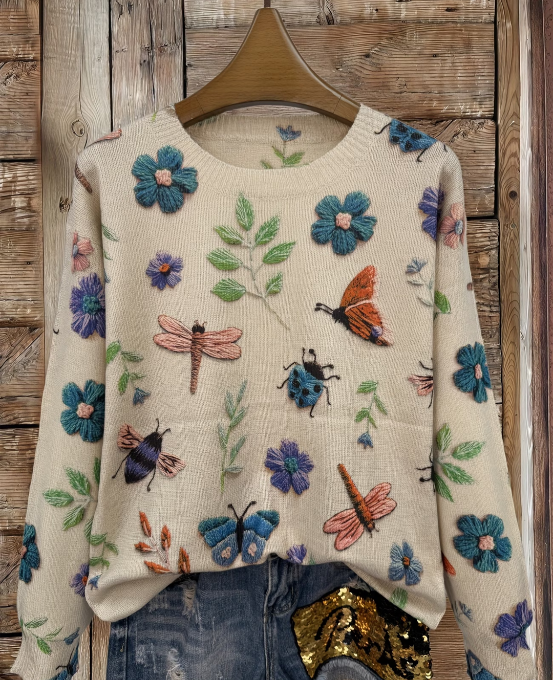 Lesa - Maglione Con Stampa Floreale E Di Insetti