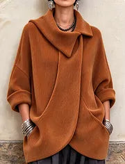 Lenneke - Veste Oversize à Col Asymétrique et Poches Asymétriques