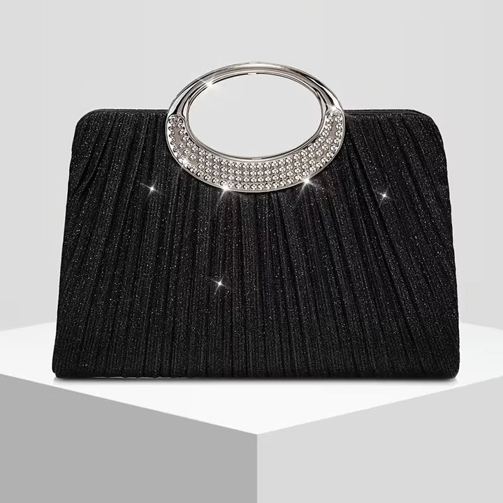 Lizzana - Sac À Main Rond Brillant À Plis