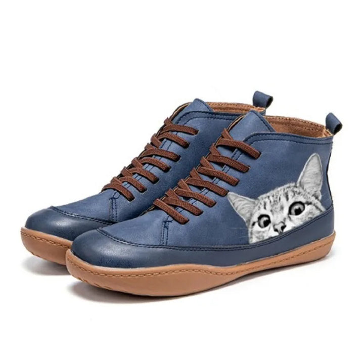Fenna - Bottines en Cuir Pour Les Amoureux Des Chats