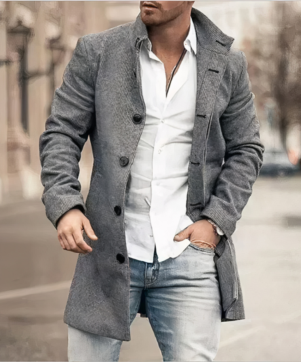 Evans - Tranchée Manteau Classique À Boutons Sur Le Devant