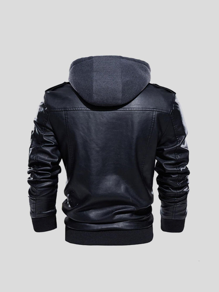 Edem - Veste en Cuir Avec Poches Zippées