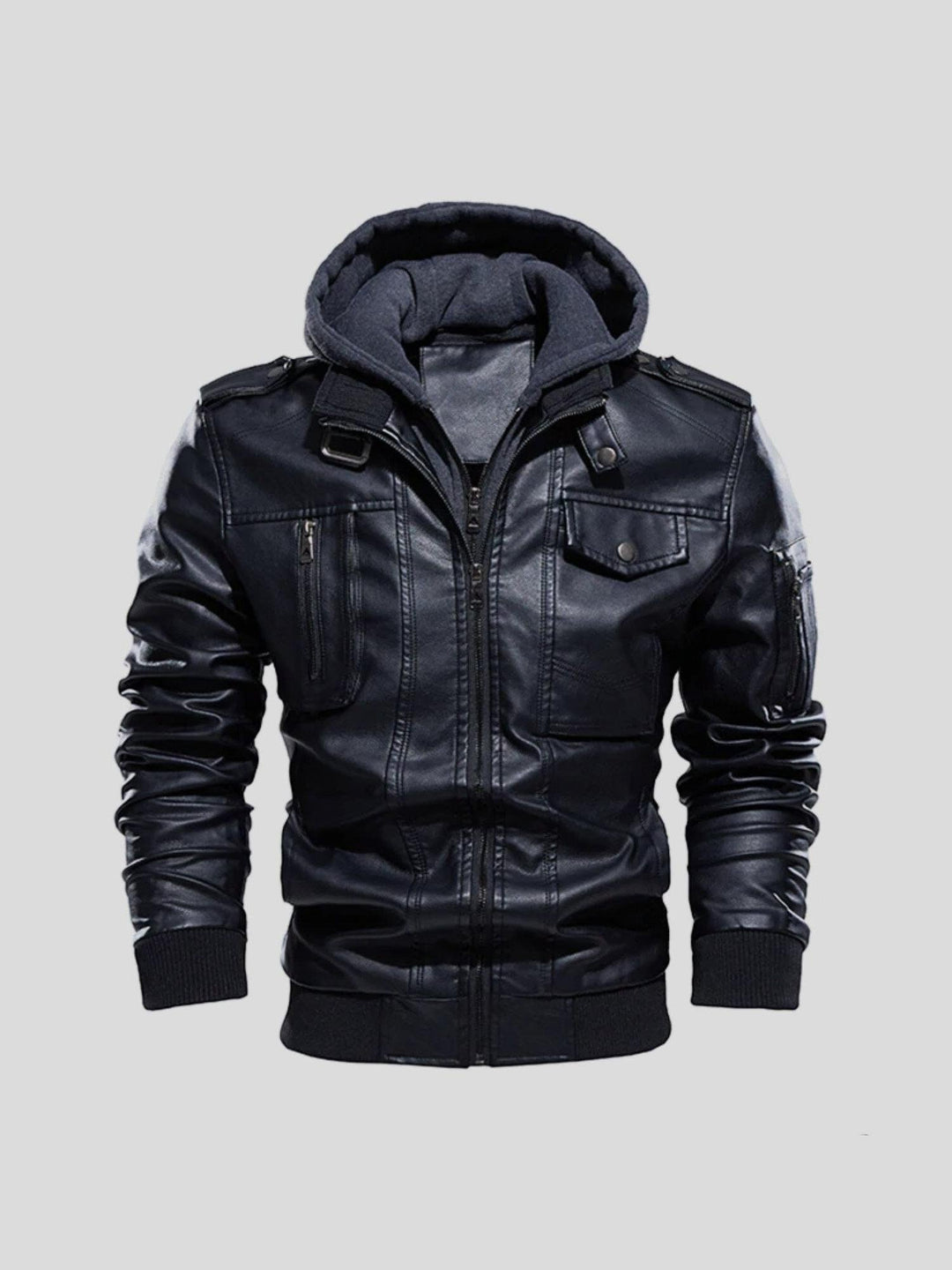Edem - Veste en Cuir Avec Poches Zippées