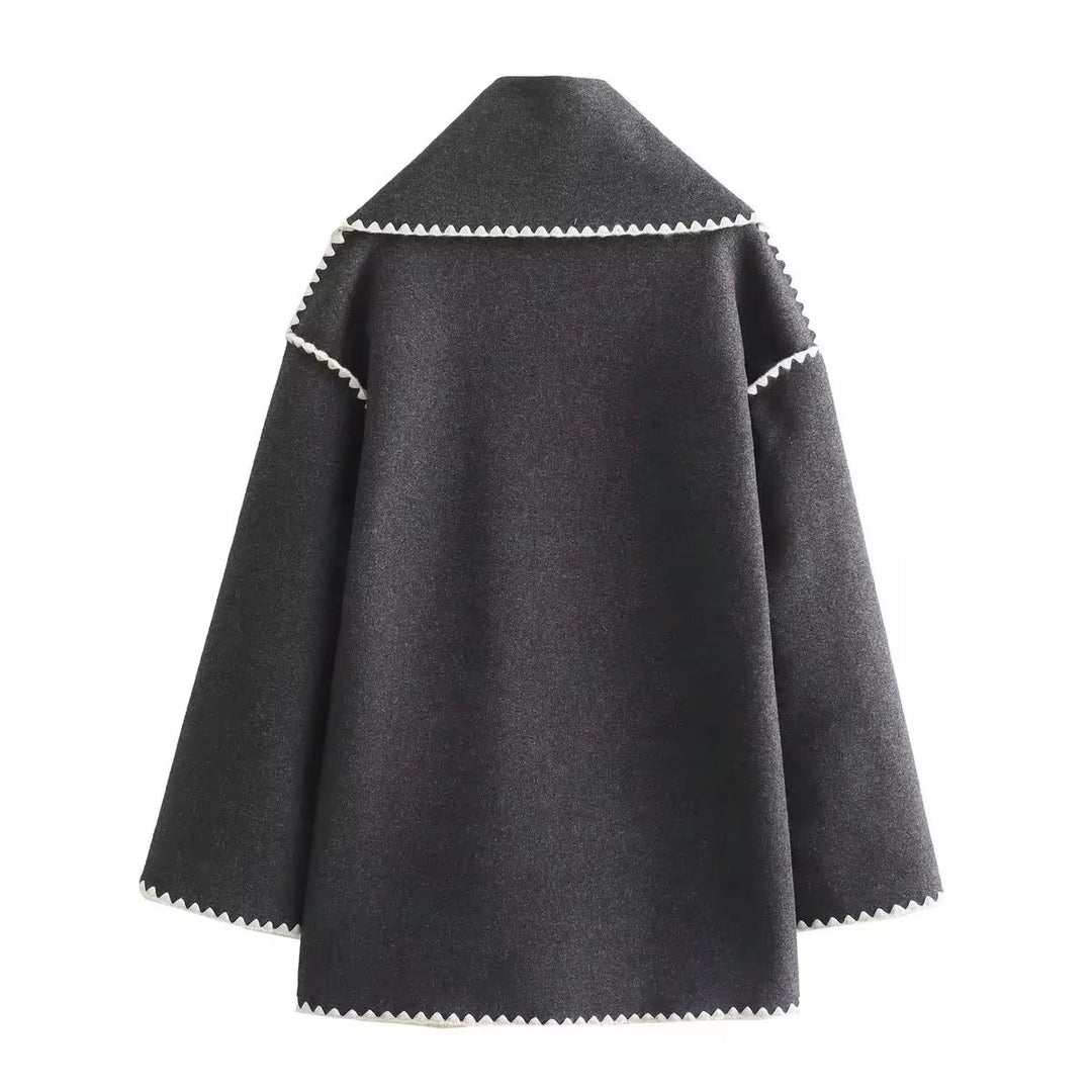 Synia - Manteau À Franges Brodé Avec Écharpe Assortie