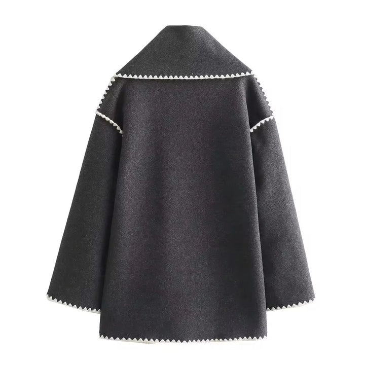 Synia - Manteau À Franges Brodé Avec Écharpe Assortie