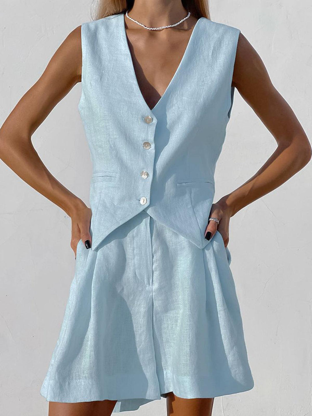 Dynisa - Ensemble Débardeur Et Short En Lin