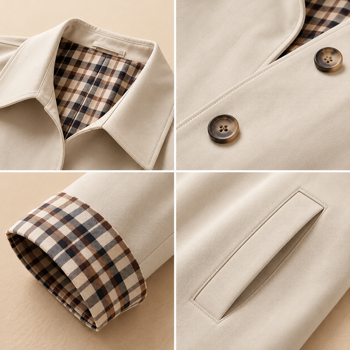 Nebila - Manteau À Simple Boutonnage Et Manches Longues