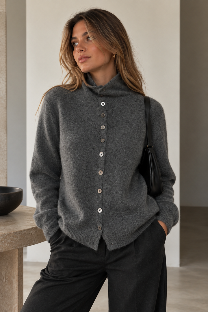 Larona - Cardigan en Maille Avec Boutonnage Multiple Sur Le Devant