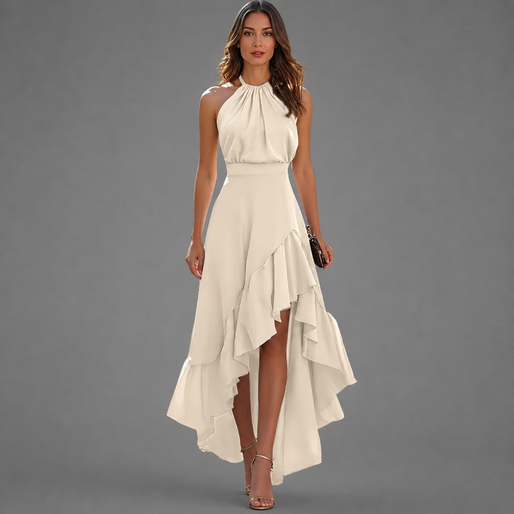 Benetou - Robe Longue Asymétrique À Volants Et Dos Nu