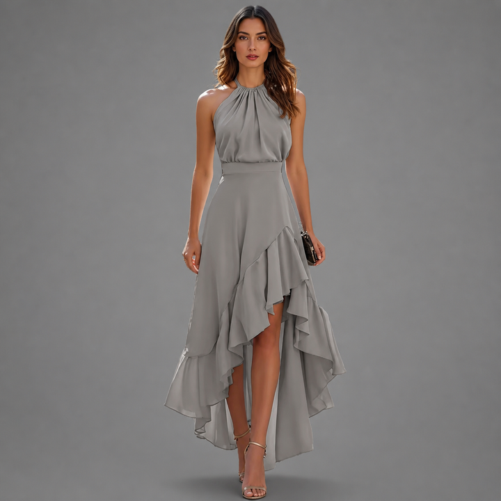 Benetou - Robe Longue Asymétrique À Volants Et Dos Nu