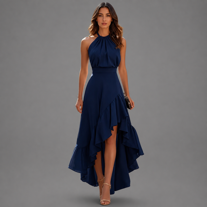 Benetou - Robe Longue Asymétrique À Volants Et Dos Nu