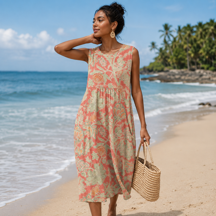 Kary - Robe D'été Sans Manches À Motifs
