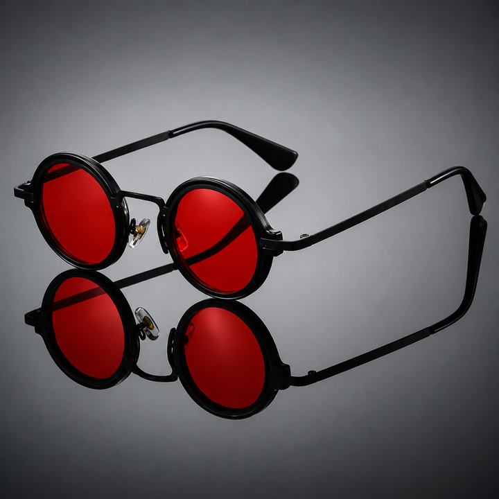 OrbitShade - Lunettes De Soleil Rondes à Monture Métallique Rétro