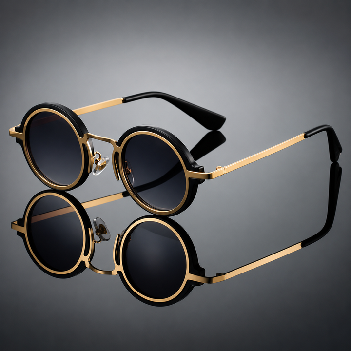 OrbitShade - Lunettes De Soleil Rondes à Monture Métallique Rétro