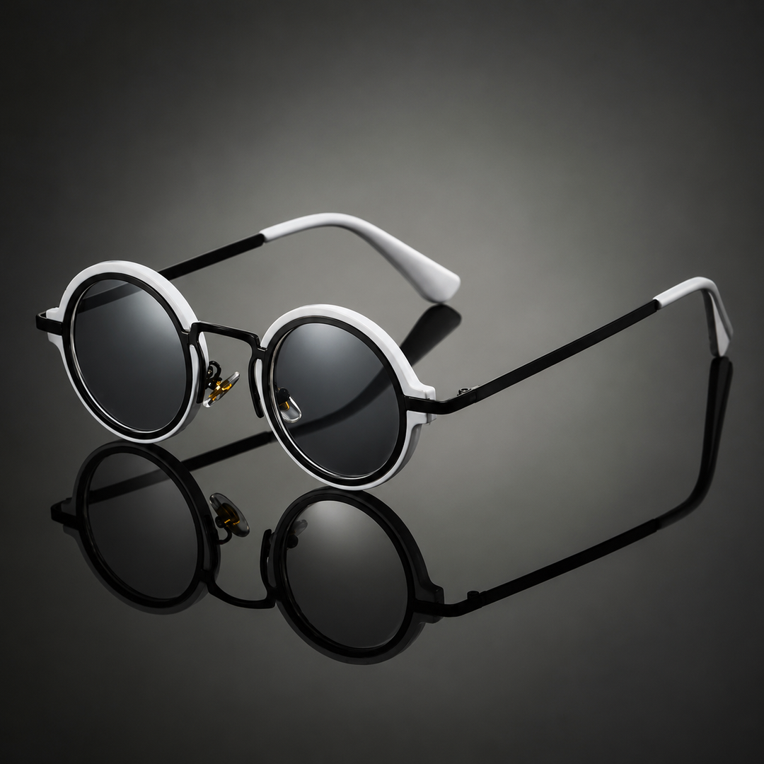 OrbitShade - Lunettes De Soleil Rondes à Monture Métallique Rétro
