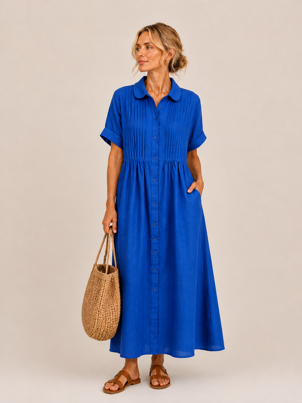 Anjali - Robe mi-Longue Style Chemise d'été