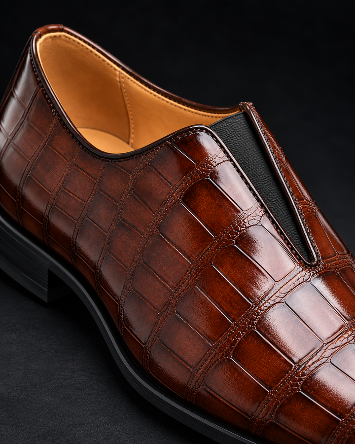 Amphon - Mocassins à texture crocodile et coupe sans lacets
