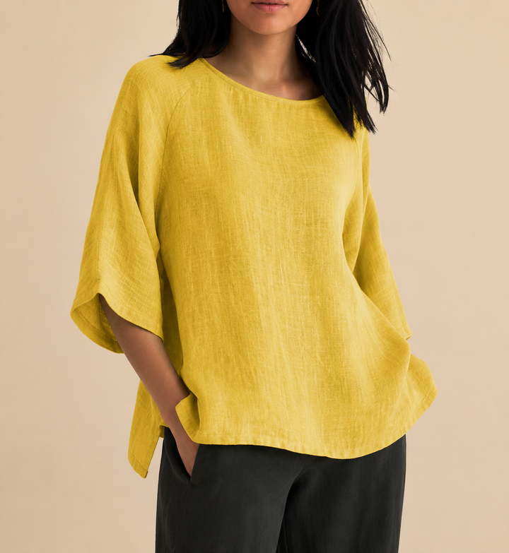 Steffi - Chemisier Décontracté Surdimensionné  À Col Rond