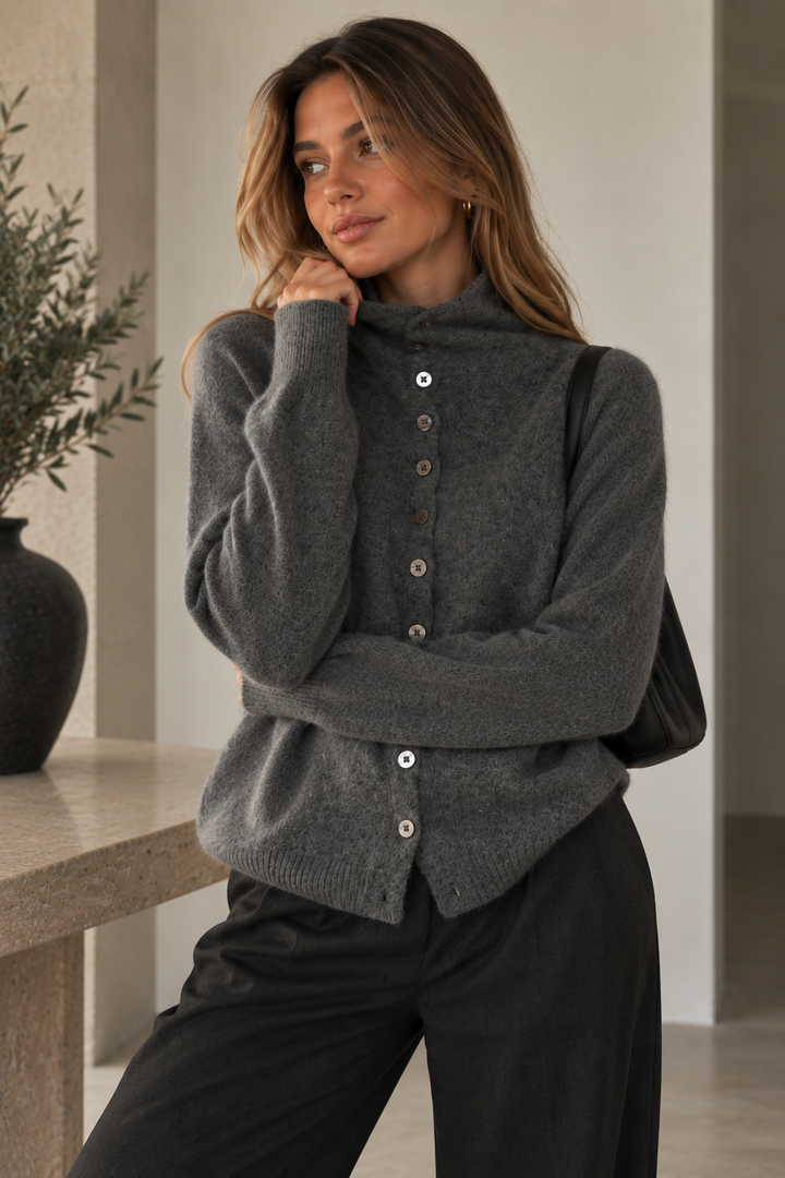 Larona - Cardigan en Maille Avec Boutonnage Multiple Sur Le Devant