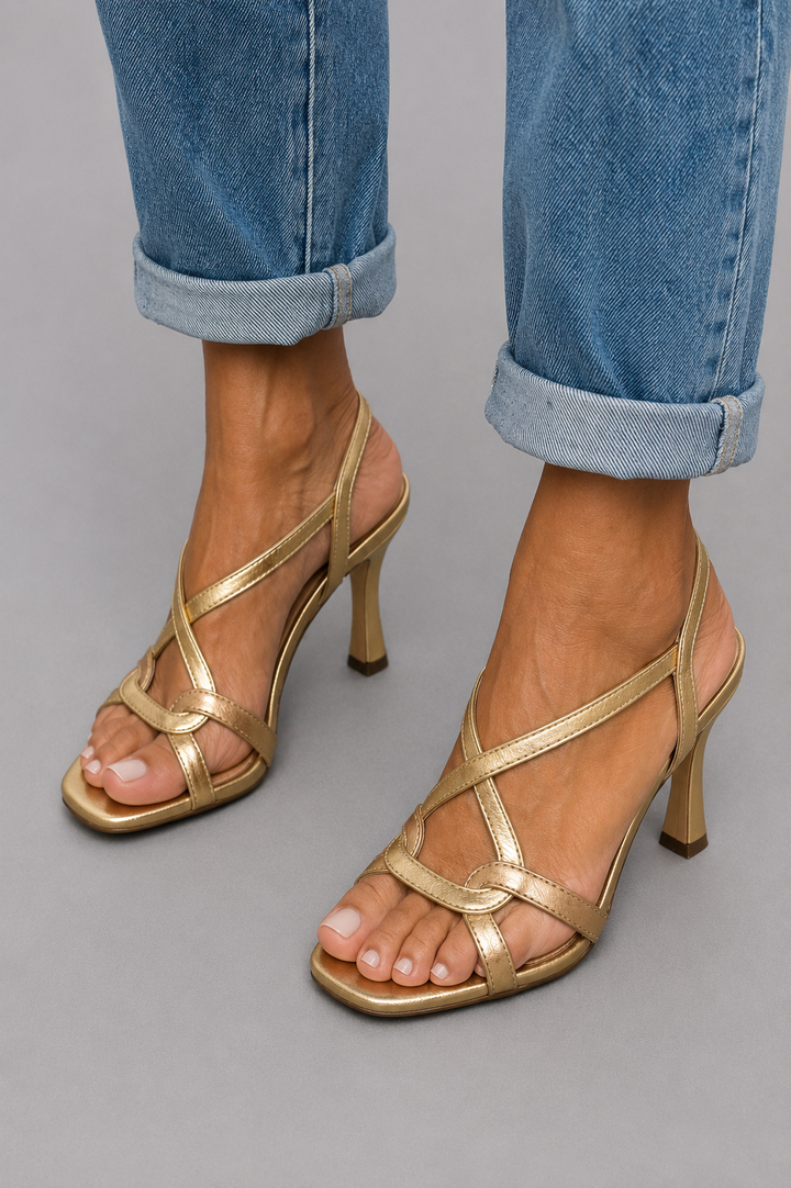 Cassie - Sandales À Talons Le Charme De L'été Doré
