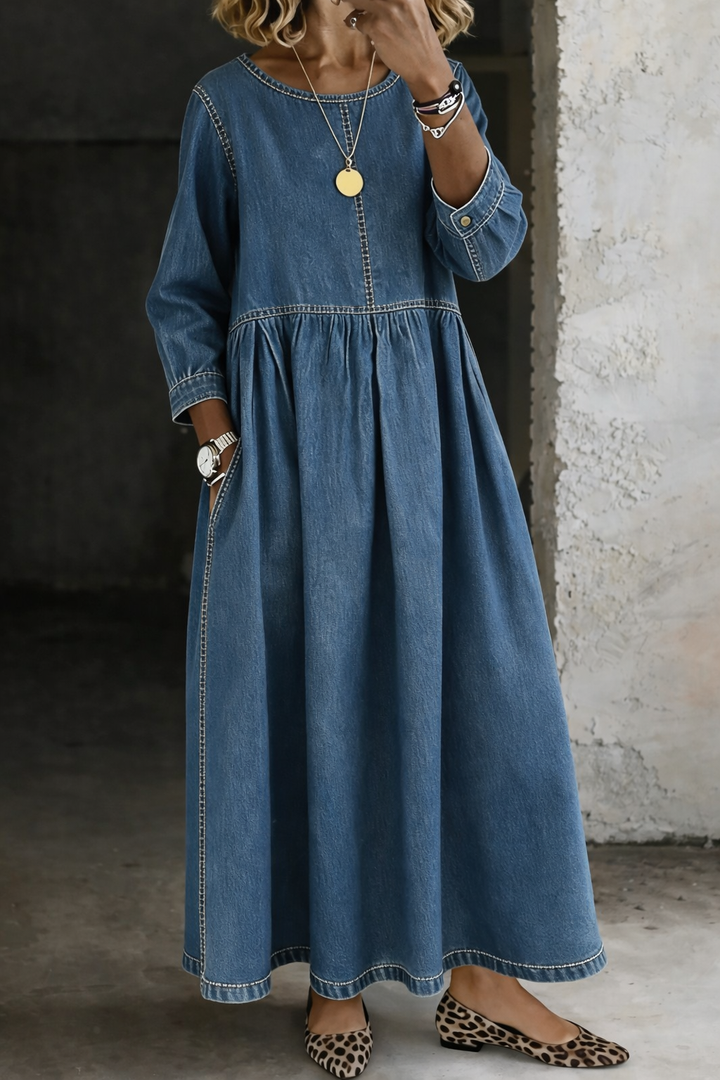 Stelzer - Robe Longue En Jean à Col Rond