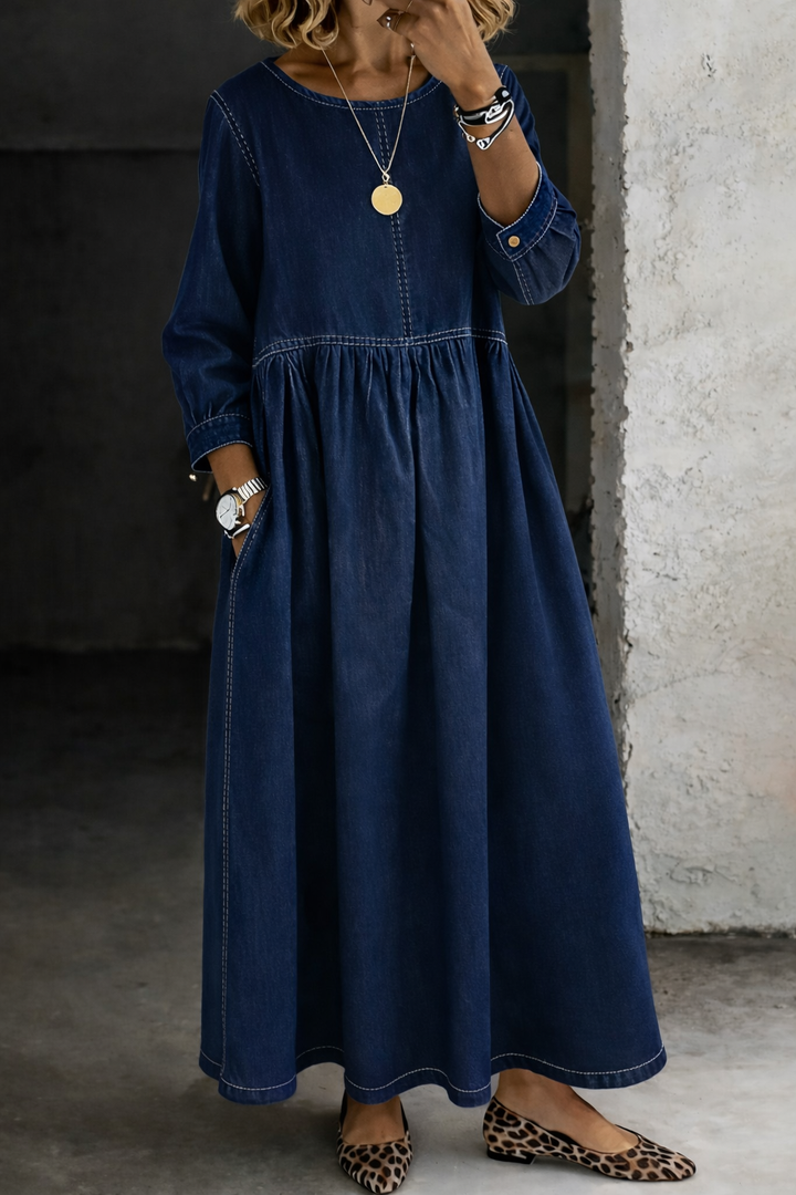 Stelzer - Robe Longue En Jean à Col Rond