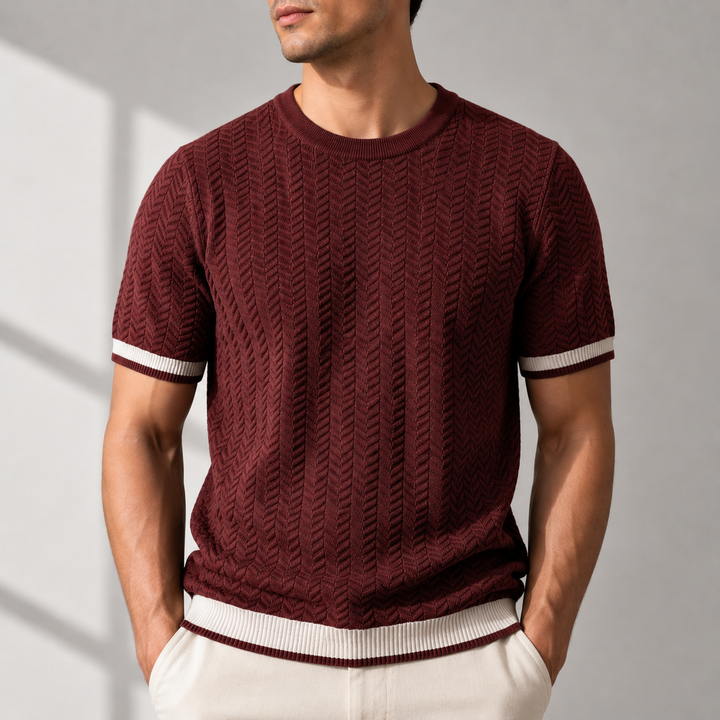 Reagan - Pull en Maille Texturée à Manches Courtes