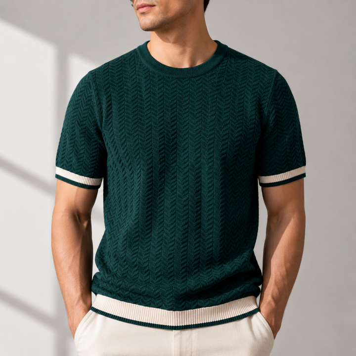 Reagan - Pull en Maille Texturée à Manches Courtes