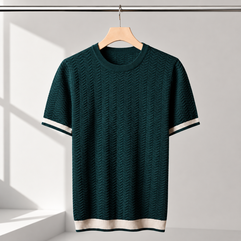Reagan - Pull en Maille Texturée à Manches Courtes