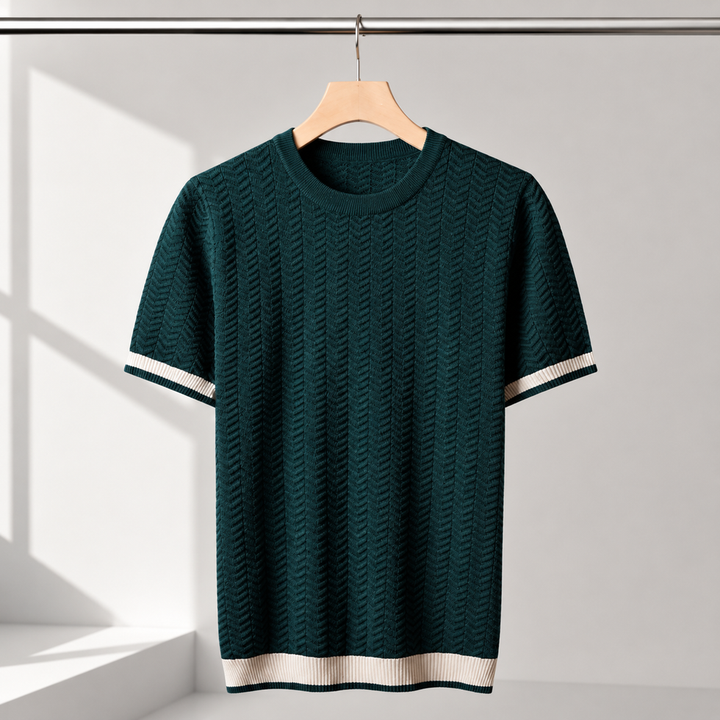 Reagan - Pull en Maille Texturée à Manches Courtes