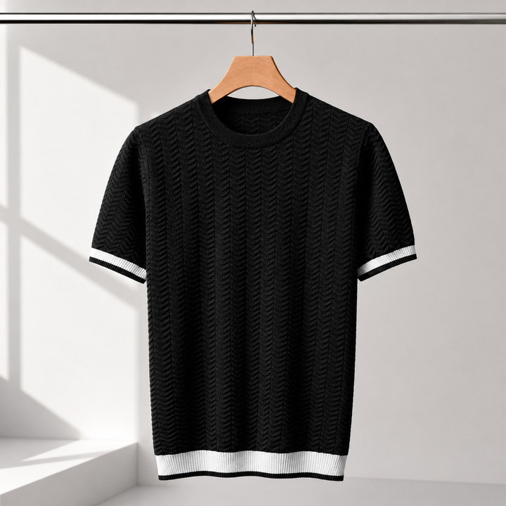 Reagan - Pull en Maille Texturée à Manches Courtes