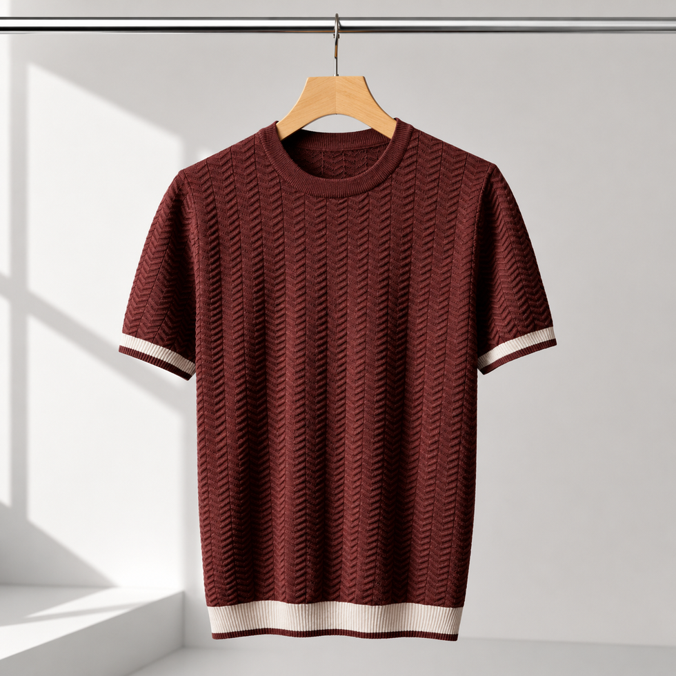 Reagan - Pull en Maille Texturée à Manches Courtes