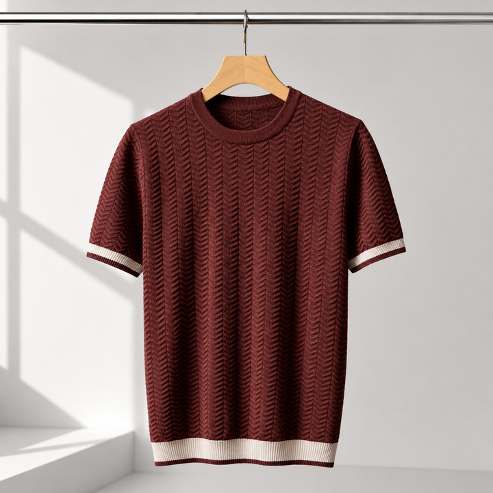 Reagan - Pull en Maille Texturée à Manches Courtes