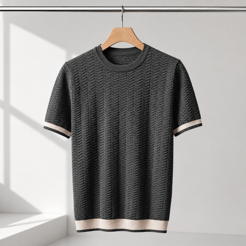 Reagan - Pull en Maille Texturée à Manches Courtes