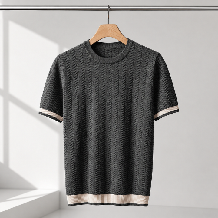 Reagan - Pull en Maille Texturée à Manches Courtes