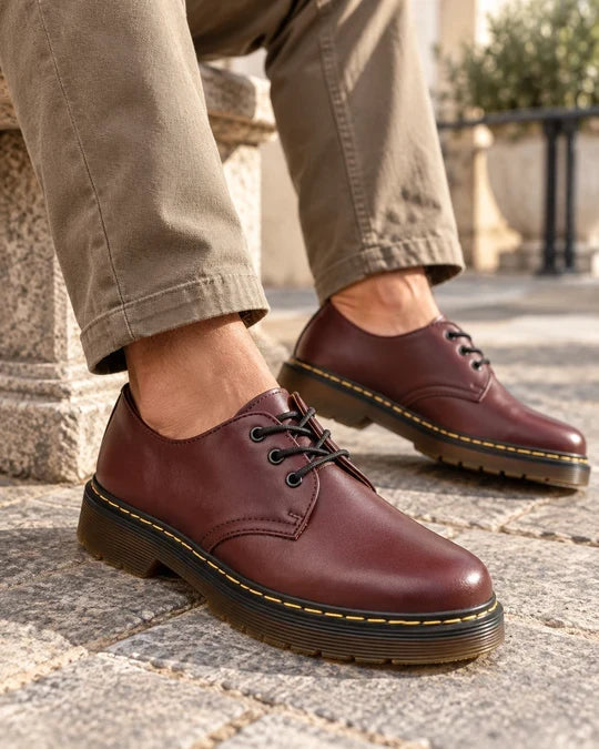 Nyklas - Chaussures Derby à Lacets Avec Surpiqûres Contrastées Sur la Semelle
